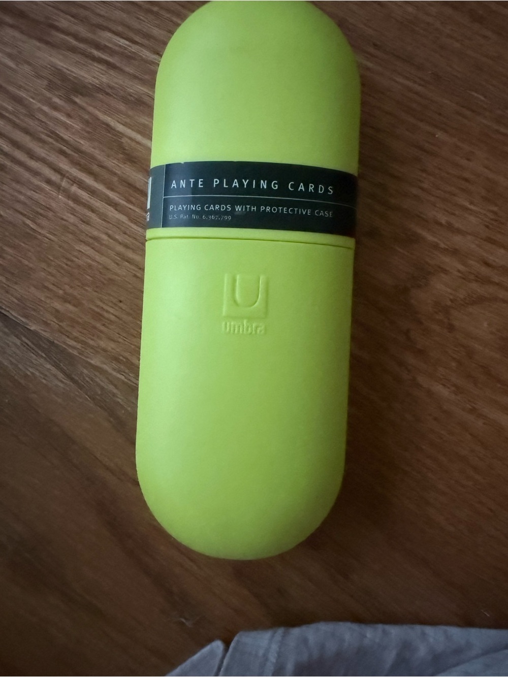 NWT Ante Playing Cards with Lime Green Protective Case - oblong cards